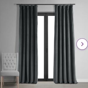 Olivia Signature Velvet Curtains | 2 Single Panel Blackout Curtains | 50”W; 84”L